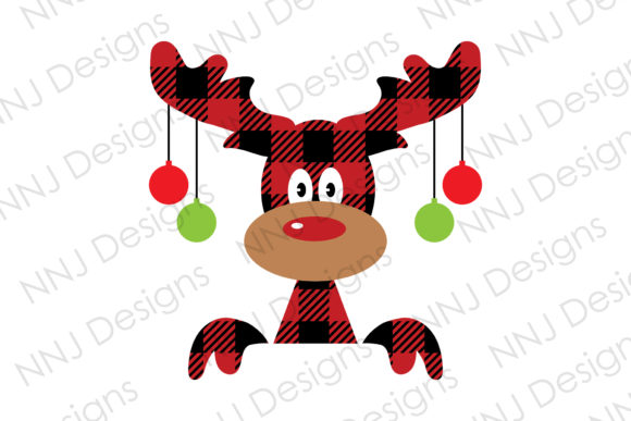 Buffalo Plaid Moose SVG Merry Christmas Illustrations