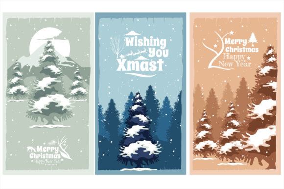 Christmas Best Graphic with Snow Fall Illustrations