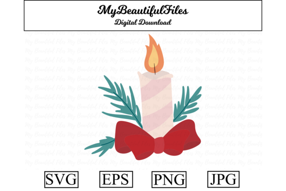 Christmas Candle Clipart Design
