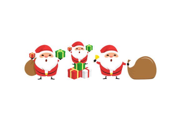 Christmas Characters Santa Vectors Set