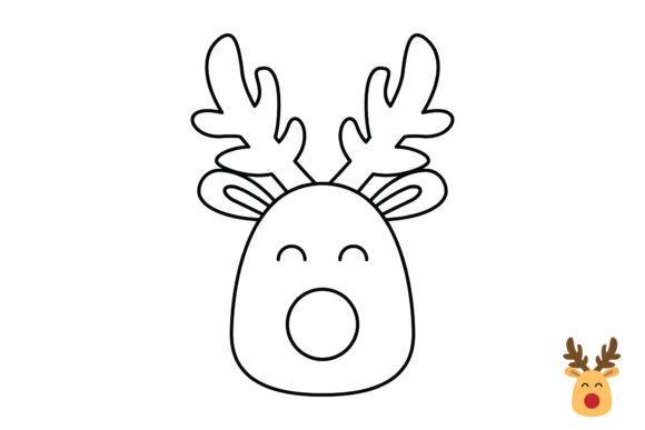 Christmas Deer Coloring Illustrations