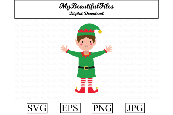 Christmas Elf Clipart Illustration for Festive Branding
