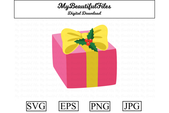 Christmas Gift Clipart Illustration for Festive Branding