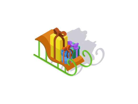 Christmas Illustration 3D Santa Cart for Festive Branding