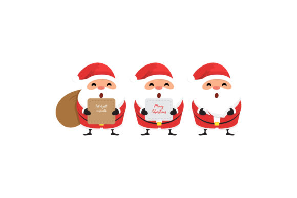 Christmas Illustration Santa Set Vector