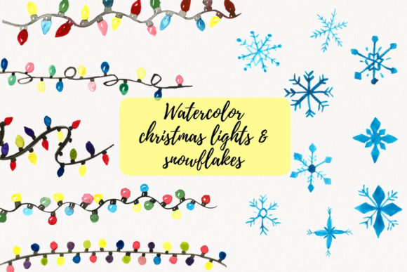 Christmas Lights Clipart, Snowflakes