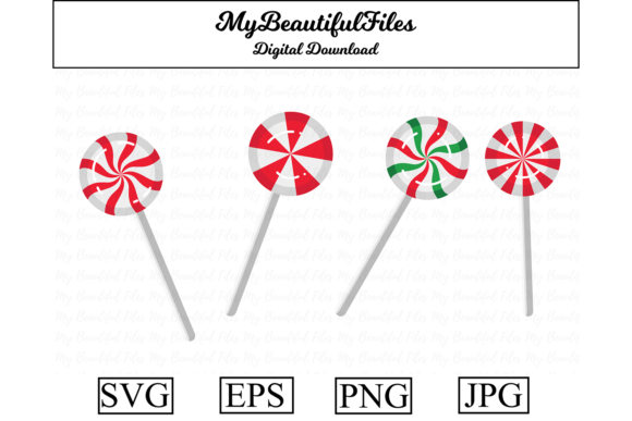 Christmas Lollipop Clipart Illustration