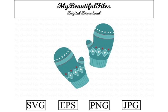 Christmas Mittens Clipart Design