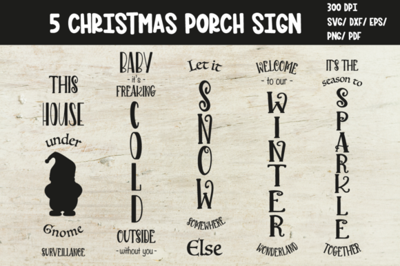 Christmas Porch Sign Illustrations