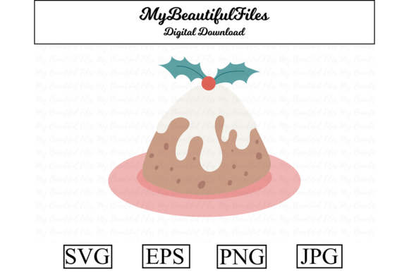 Christmas Pudding Clipart Design for Seasonal Branding
