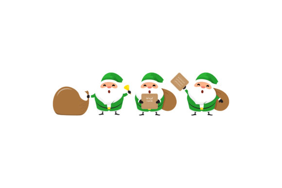 Christmas Santa Characters Vectors Set