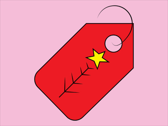Christmas Tag Illustration for Digital Selling
