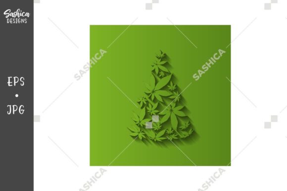 Christmas Tree - Cannabis Leaves Vector