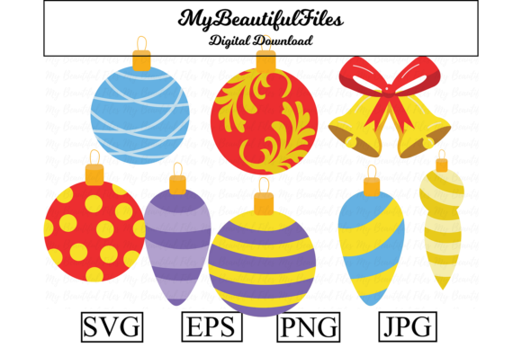 Christmas Tree Decorations Clipart for Editorial Design