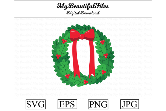 Christmas Wreath Clipart Illustration