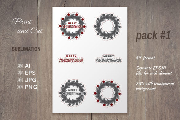 Christmas Wreath Sublimation Sticker