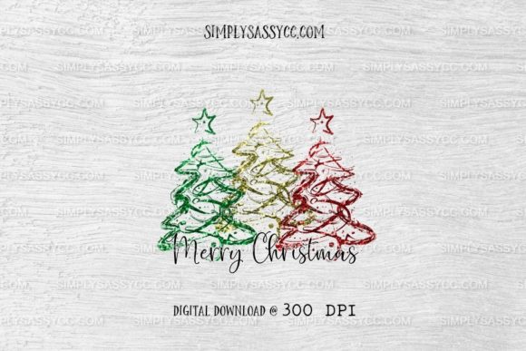 Glitter Doodle Christmas Trees