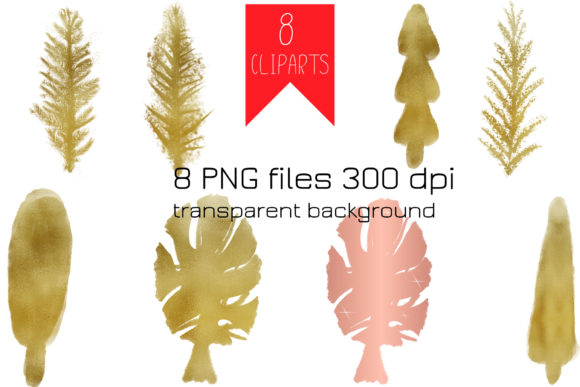 Gold Christmas Tree Clipart for Illustrations