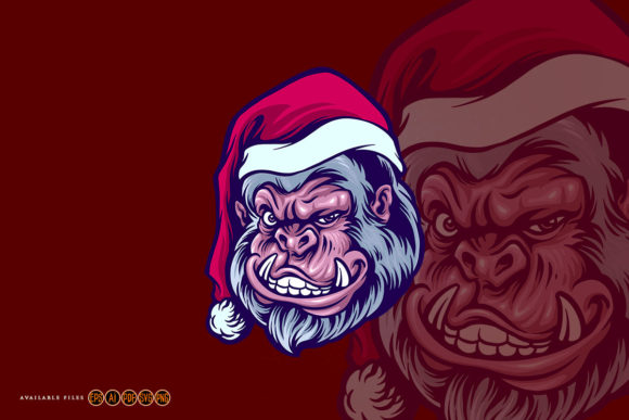 Gorilla Yeti Christmas Illustrations