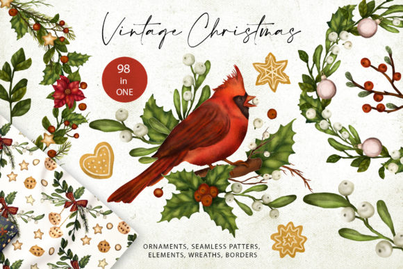 Vintage Christmas Graphic Kit